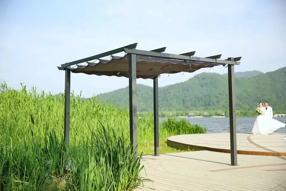 Versatile Elegance: Aluminum Pergola With Retractable Roof