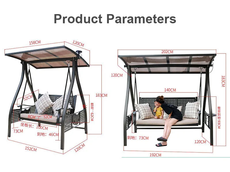 Swing in Style: Aluminum Three Seat Swing Chair