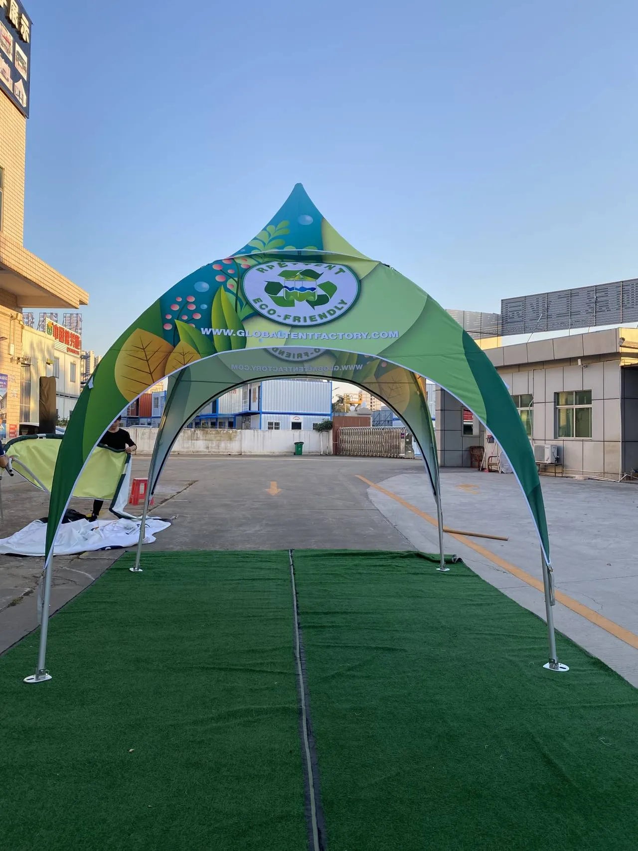 Eco-Friendly Elegance: 10'x10' RPET Custom Arch Dome Tent